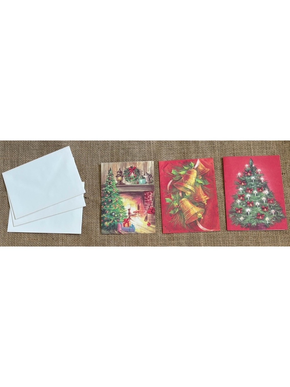 Vintage Grand Award Christmas Cards Set Of 3 Retro Festive Framable